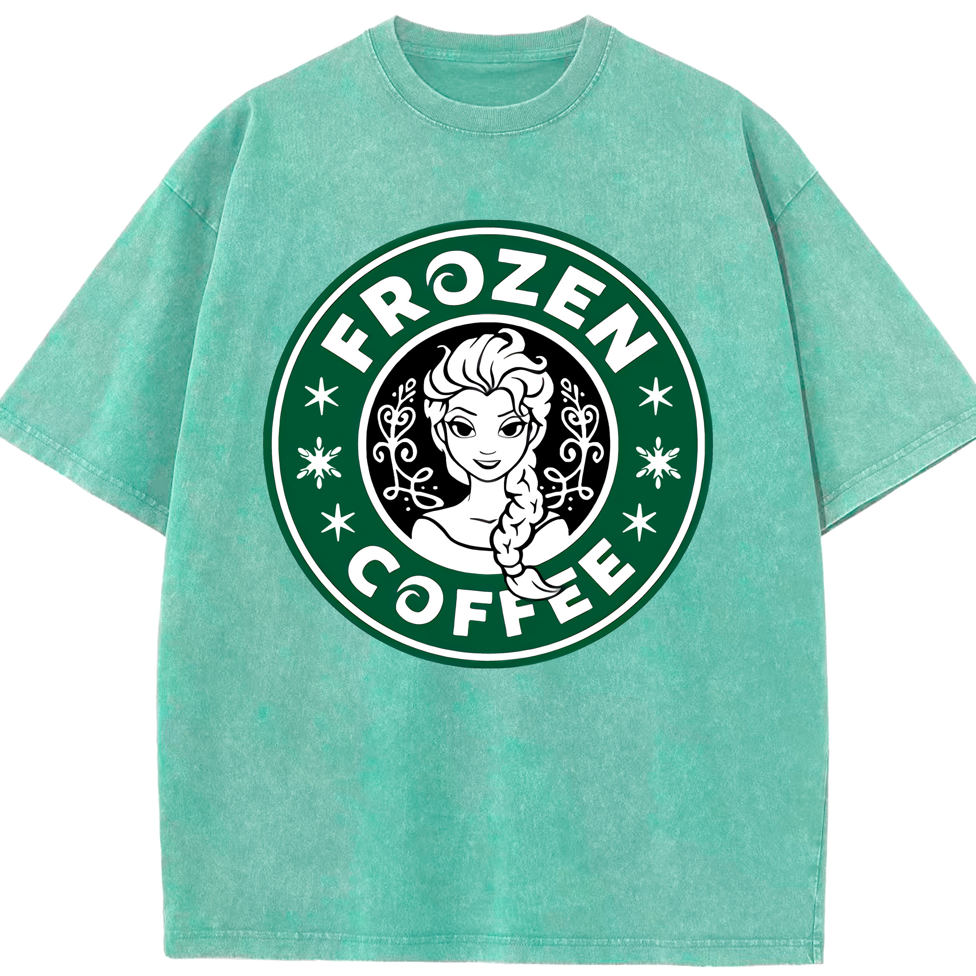 （画像用） アナと雪の女王 アンナ エルサ Frozen Anna Elsa 綿100% ヴィンテージ風 半袖Tシャツ（フロントプリント）
